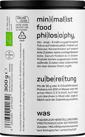 Whey Proteinpulver, geschmacksneutral, ungesüßt  Naduria