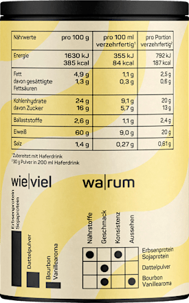 Proteinpulver Bourbon Vanille, vegan Naduria