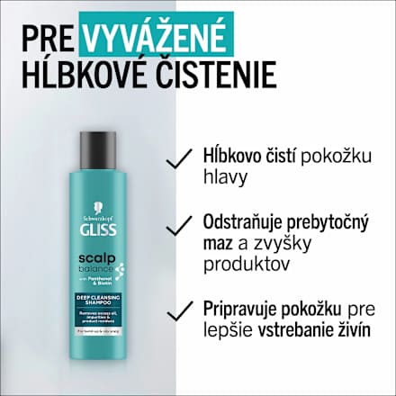 Hĺbkovočistiaci šampón na vlasy scalp balance DEEP CLEANSING Schwarzkopf GLISS