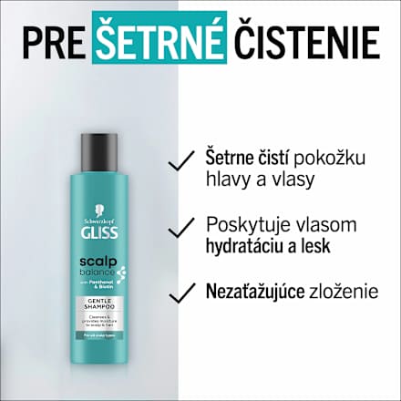 Jemný šampón na vlasy scalp balance GENTLE Schwarzkopf GLISS