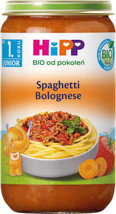 Spaghetti Bolognese BIO Junior, po 1. roku HiPP