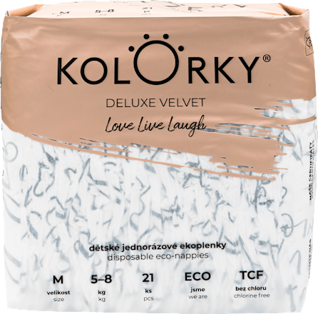 Deluxe Velvet pleny,  velikost M, motiv Love KOLORKY