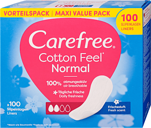 Tisztasági betét Cotton Feel Normal, Fresh Scent, Mega Value Pack Carefree
