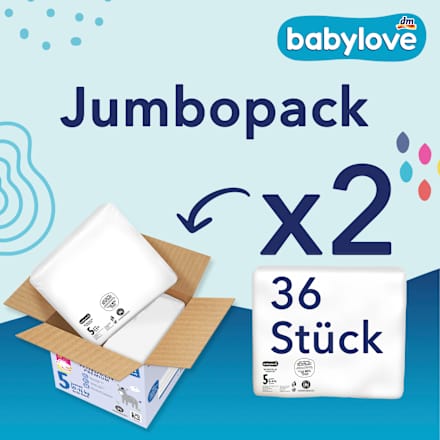 Premium pelene jumbo junior vel. 5 (10-16 kg), 2x36 kom. babylove