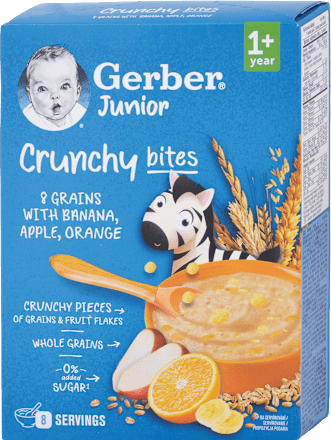 Junior nemliečna kaša ovocná s chrumkavými kúskami Gerber