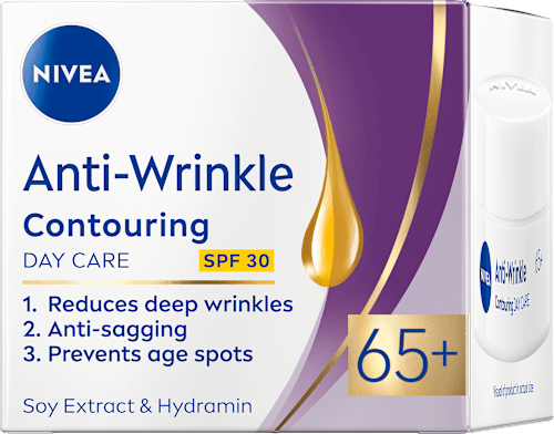 Dnevna krema proti gubam Anti-Wrinkle Contouring 65+, ZF 30 NIVEA