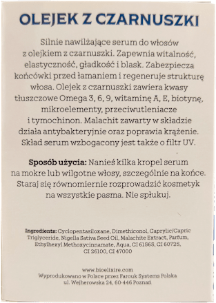 Serum do włosów z olejkiem z czarnuszki Bioelixire