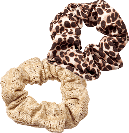 Scrunchies beige/Leo-Muster ebelin