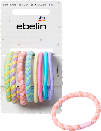 Haargummis geflochten, bunt ebelin