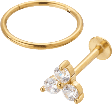 Ohr-Piercings 316L Stahl, goldfarben ebelin