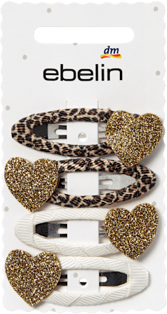 Haarclips Herzen, Leo-Muster ebelin