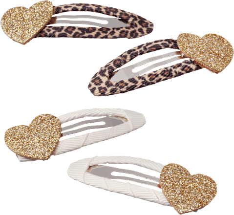 Haarclips Herzen, Leo-Muster ebelin