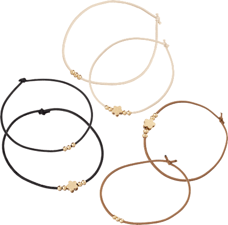 Haargummis mit Perlen, braun/schwarz/beige ebelin