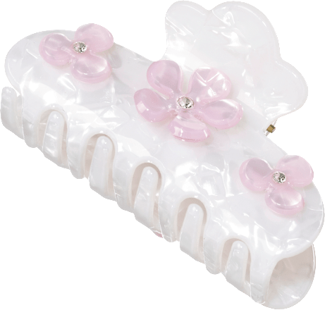 Haarklammer mit Blumenapplikationen, weiß ebelin