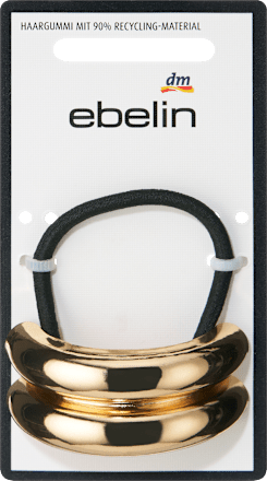 Haargummi mit Metallapplikation, schwarz/Gold-Optik ebelin