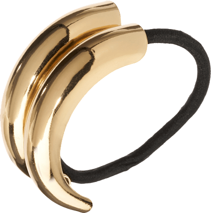 Haargummi mit Metallapplikation, schwarz/Gold-Optik ebelin