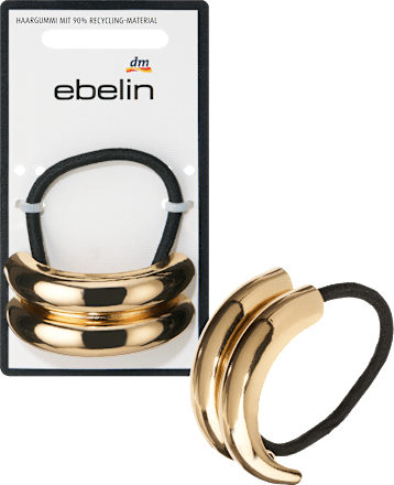 Haargummi mit Metallapplikation, schwarz/Gold-Optik ebelin
