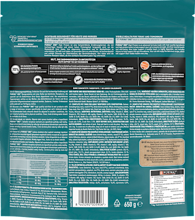 Trockenfutter Katze reich an Lachs, high protein PURINA ONE