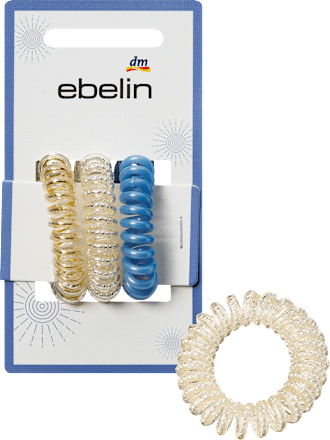 Spiralhaargummis weiß/blau/gold ebelin