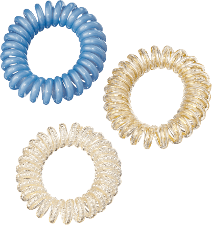 Spiralhaargummis weiß/blau/gold ebelin