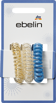 Spiralhaargummis weiß/blau/gold ebelin