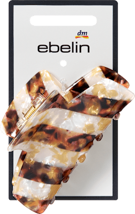 Haarklammer gestreift, weiß/braun ebelin