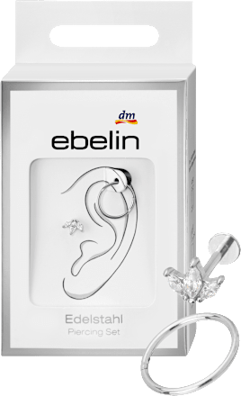 Ohr-Piercings 316L Stahl, silberfarben ebelin