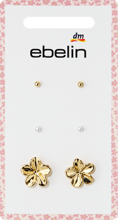Ohrstecker mit Blumen & Perlen, Gold-Optik ebelin