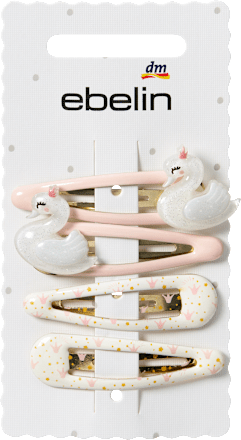 Haarclips mit Schwänen & Kronen, rosa ebelin