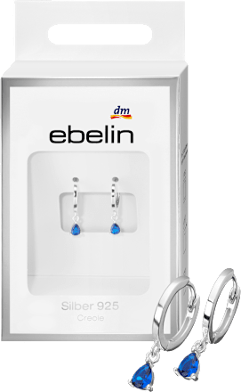Creolen 925 Silber mit blauem Strassstein ebelin