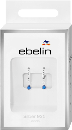 Creolen 925 Silber mit blauem Strassstein ebelin