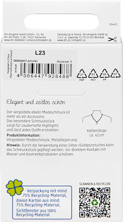 Halskette vergoldetet flach ebelin
