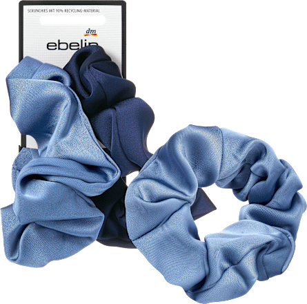 Scrunchies Satin-Optik, blau ebelin