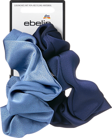 Scrunchies Satin-Optik, blau ebelin