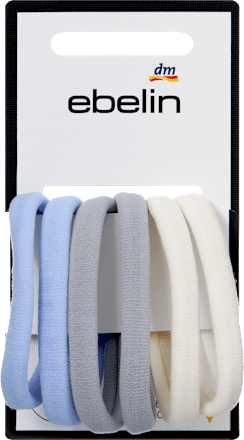 Haargummis weich, blau/rosa ebelin