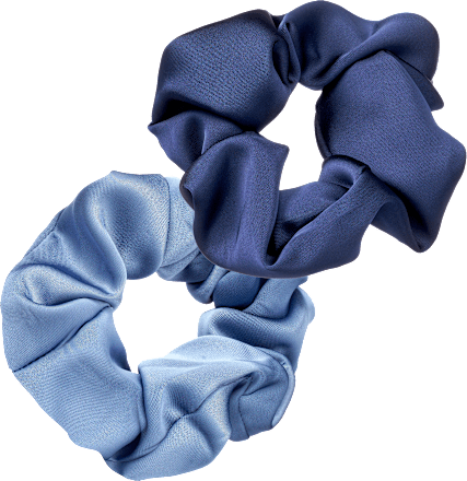 Scrunchies Satin-Optik, blau ebelin