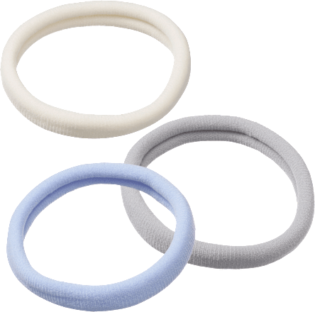 Haargummis weich, blau/rosa ebelin