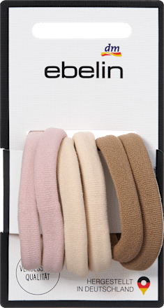 Haargummis weich, blau/rosa ebelin