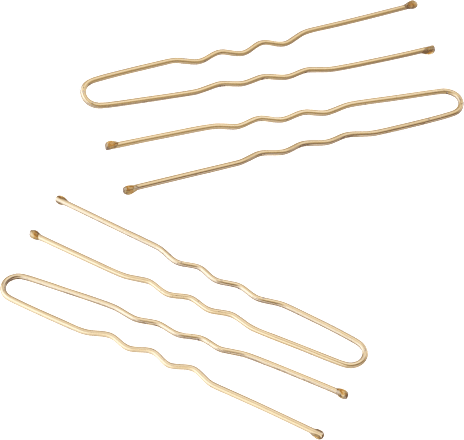 Haarnadeln gewellt, Gold-Optik ebelin