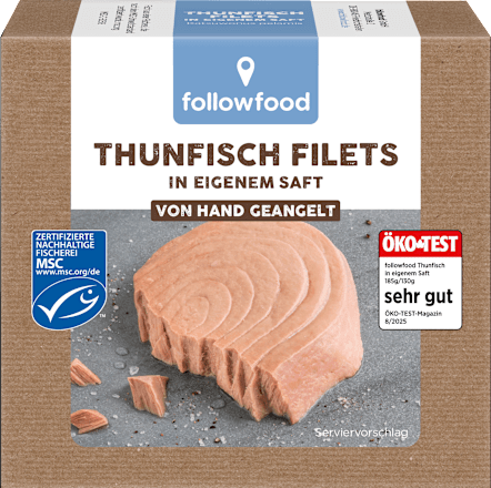 Thunfisch Filets, in eigenem Saft, MSC Zertifizierung followfood