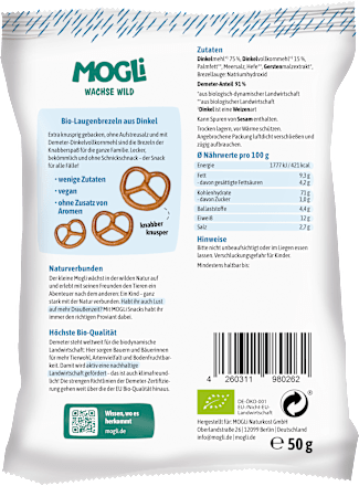 Kindersnack Knabber Gebäck Dinkel Brezeln ab 3 Jahren MOGLi