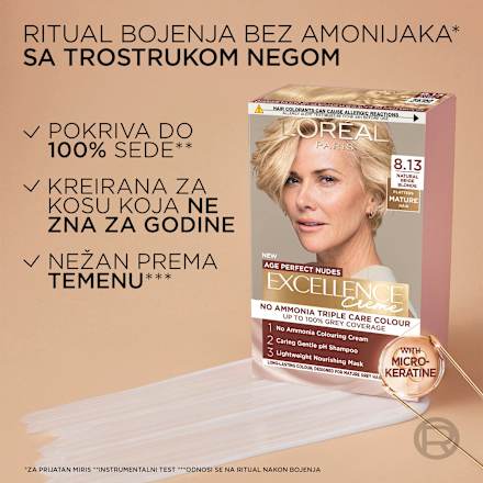 Boja za kosu Age Perfect Nudes – 8.13 Natural Beige Blonde L'ORÉAL PARiS EXCELLENCE Creme