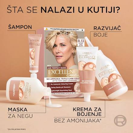 Boja za kosu Age Perfect Nudes – 7.31 Natural Caramel Blonde L'ORÉAL PARiS EXCELLENCE Creme
