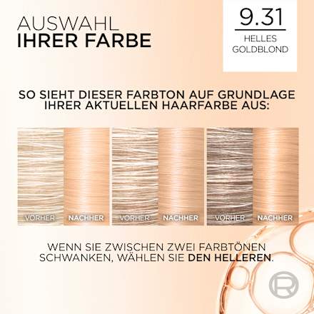 Haarfarbe Creme Age Perfect Nudes 9.31 Helles Goldblond L'ORÉAL PARiS EXCELLENCE Creme