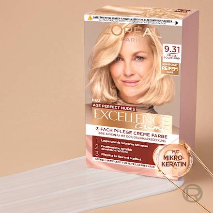 Haarfarbe Creme Age Perfect Nudes 9.31 Helles Goldblond L'ORÉAL PARiS EXCELLENCE Creme
