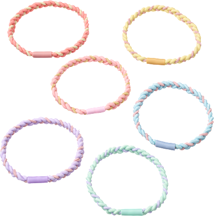 Haargummis geflochten, bunt ebelin