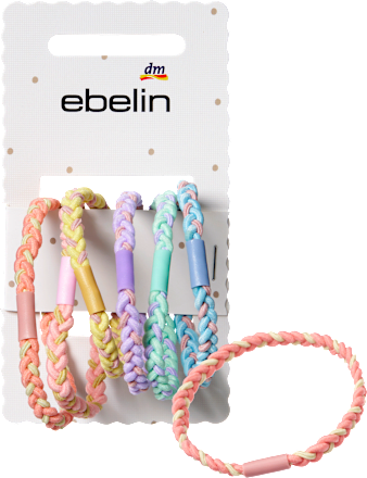 Haargummis geflochten, bunt ebelin