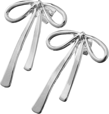 Ohrstecker Schleifen, Silber-Optik ebelin