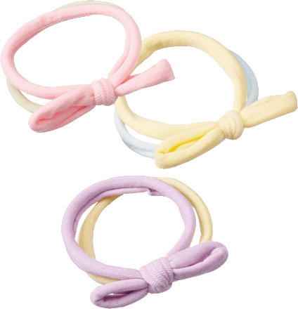 Haargummis mit Schleifen, pastellfarben ebelin