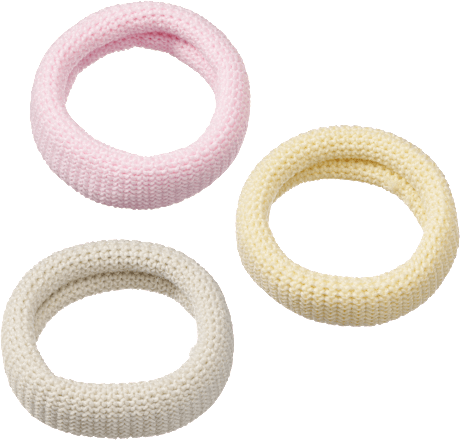 Haargummis gelb/rosa/salbeigrün ebelin